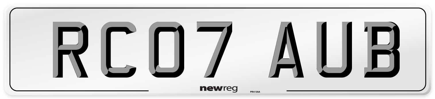 RC07 AUB Number Plate from New Reg